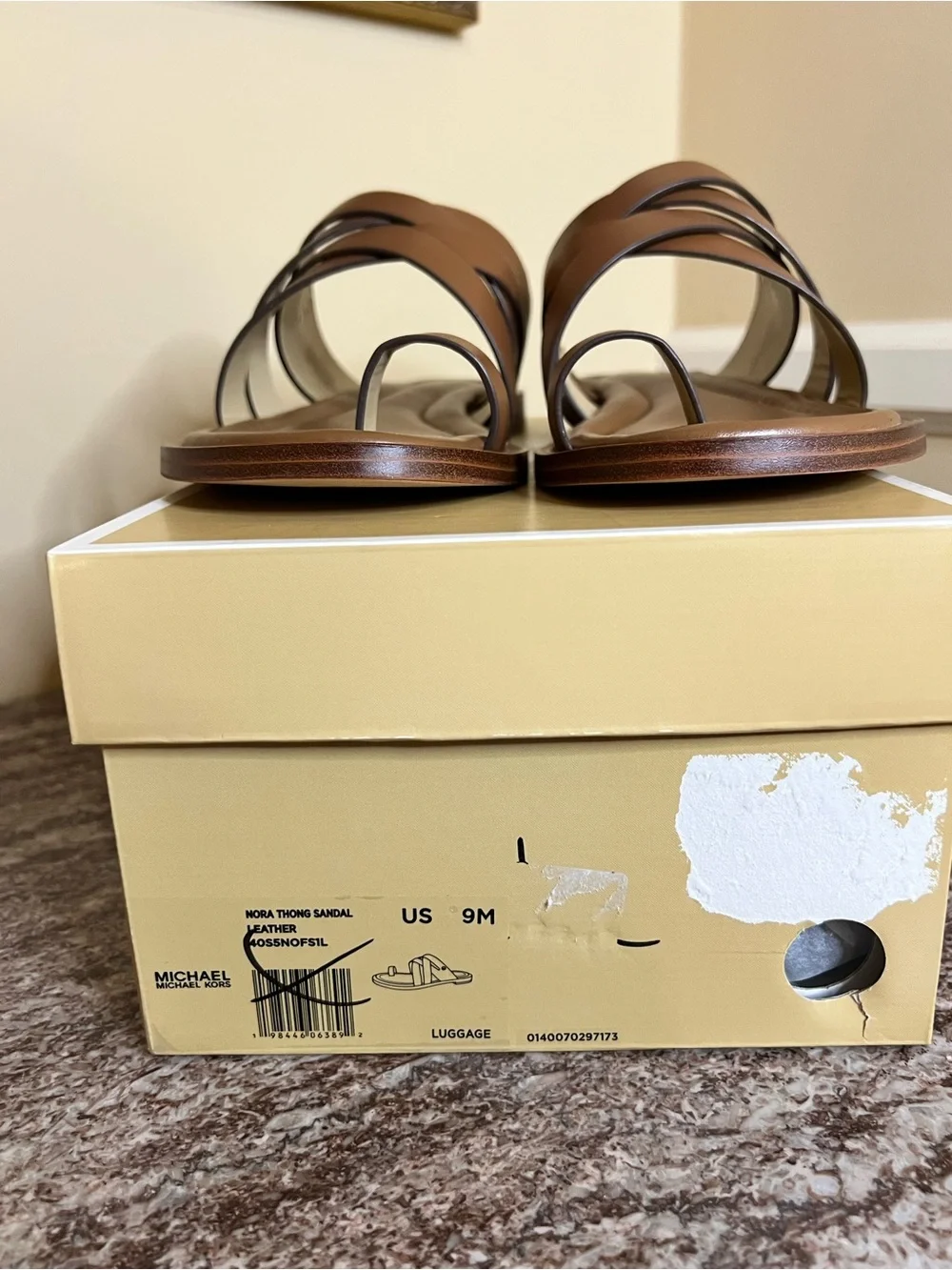 Nora Thong Sandal color Luggage size 9